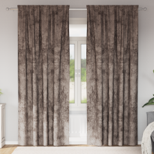 vidaXL Bársonyfüggönyök 2 db fémgyűrűs Kávé 245x140 cm lakástextília