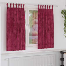 vidaXL Bársonyfuggönyök 2 db Gombfejű Bordó 175x140 cm lakástextília