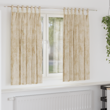vidaXL Bársonyfüggönyök 2 db gombfül Krém 175x140 cm lakástextília