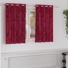 vidaXL Bársonyfüggönyök Burgundi vörös Poliészter 140 x 140 cm Függöny lakástextília