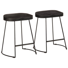 vidaXL bárszékek 2 db Fekete 46x38x52 cm tömör fa Mango bútor