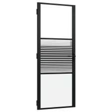 vidaXL Belső Ajtó Fekete 83 x 201.5 cm Edzett üveg, Alumínium (42012454) nyílászáró