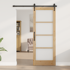 vidaXL Beltéri Ajtó Üveggel "ORKDAL" 78x202x4 cm Szilárd Fenyő nyílászáró