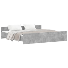 vidaXL betonszürke ágykeret fej- és lábtámlával 180 x 200 cm (3203771) ágy és ágykellék