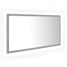 vidaXL betonszürke akril LED-es fürdőszobatükör 90x8,5x37 cm (804936) fürdőszoba bútor