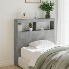 vidaXL betonszürke áthidalószekrény LED-világítással 100 x 17 x 102 cm ágy és ágykellék