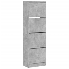 vidaXL betonszürke cipőszekrény 4 kihajtható fiókkal 60x34x187,5 cm (3214374) bútor
