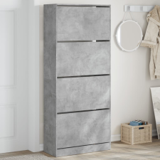 vidaXL betonszürke cipőszekrény 4 kihajtható fiókkal 80x34x187,5 cm bútor