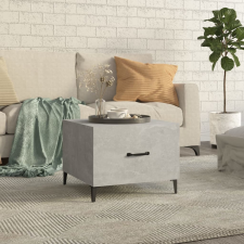 vidaXL betonszürke dohányzóasztal fémlábakkal 50 x 50 x 40 cm bútor