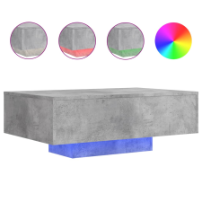 vidaXL betonszürke dohányzóasztal LED-lámpákkal 85 x 55 x 31 cm (836612) bútor