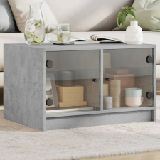 vidaXL betonszürke dohányzóasztal üvegajtókkal 68x50x42 cm bútor