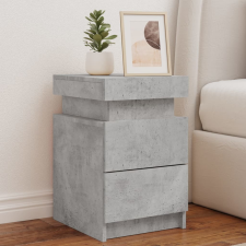 vidaXL betonszürke éjjeliszekrény LED-világítással 35 x 39 x 55 cm bútor