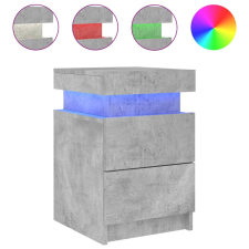 vidaXL betonszürke éjjeliszekrény LED-világítással 35 x 39 x 55 cm (836755) bútor