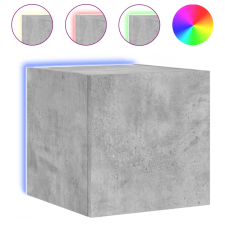vidaXL betonszürke falra szerelhető TV-szekrény LED-del 30,5x35x30 cm (837224) bútor