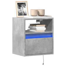 vidaXL betonszürke falra szerelhető TV-szekrény LED-del 41x31x45 cm bútor