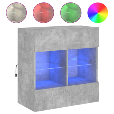 vidaXL betonszürke falra szerelhető TV-szekrény LED-del 58,5x30x60,5cm (837095) bútor