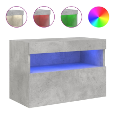 vidaXL betonszürke falra szerelhető TV-szekrény LED-del 60x30x40 cm (837189) bútor