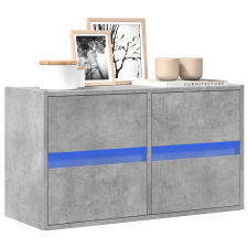 vidaXL betonszürke falra szerelhető TV-szekrény LED-del 80x31x45 cm bútor
