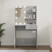 vidaXL betonszürke fésülködőasztal LED-del 74,5 x 40 x 141 cm bútor