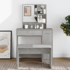 vidaXL Betonszürke fésülködőasztal tükörrel 86,5 x 35 x 136 cm bútor