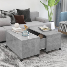 vidaXL betonszürke forgácslap dohányzóasztal 75 x 75 x 38 cm bútor