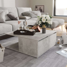 vidaXL betonszürke forgácslap dohányzóasztal 80 x 80 x 31 cm bútor