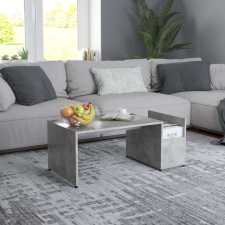 vidaXL betonszürke forgácslap dohányzóasztal 90 x 45 x 35 cm bútor