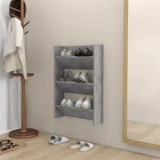 vidaXL betonszürke forgácslap fali cipősszekrény 60 x 18 x 90 cm bútor
