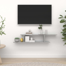 vidaXL betonszürke forgácslap fali TV-polc 125 x 18 x 23 cm bútor