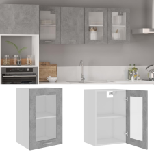 vidaXL betonszürke forgácslap függő üvegszekrény 40 x 31 x 60 cm bútor
