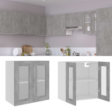 vidaXL betonszürke forgácslap függő üvegszekrény 60 x 31 x 60 cm bútor