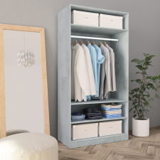 vidaXL betonszürke forgácslap ruhásszekrény 100 x 50 x 200 cm bútor