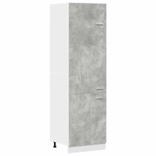 vidaXL betonszürke forgácslap szekrény hűtőhöz 60 x 57 x 207 cm (856124) bútor