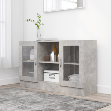 vidaXL betonszürke forgácslap vitrinszekrény 120 x 30,5 x 70 cm bútor