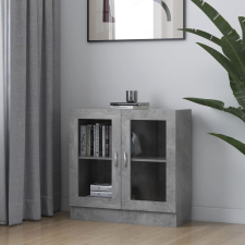 vidaXL betonszürke forgácslap vitrinszekrény 82,5 x 30,5 x 80 cm bútor