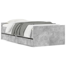 vidaXL betonszürke kisméretű egyszemélyes ágykeret 75 x 190 cm (3207388) ágy és ágykellék