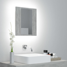 vidaXL betonszürke LED-es tükrös fürdőszobaszekrény 40 x 12 x 45 cm fürdőszoba bútor