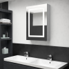 vidaXL betonszürke LED-es tükrös fürdőszobaszekrény 50 x 13 x 70 cm