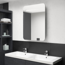 vidaXL betonszürke LED-es tükrös fürdőszobaszekrény 60 x 11 x 80 cm fürdőszoba bútor