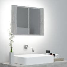 vidaXL betonszürke LED-es tükrös fürdőszobaszekrény 60 x 12 x 45 cm fürdőszoba bútor