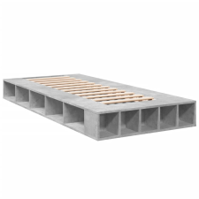 vidaXL betonszürke szerelt fa ágykeret 100 x 200 cm (3280513) ágy és ágykellék