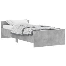 vidaXL betonszürke szerelt fa ágykeret 100 x 200 cm (835935) ágy és ágykellék