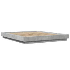 vidaXL betonszürke szerelt fa ágykeret 150 x 200 cm ágy és ágykellék