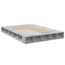 vidaXL betonszürke szerelt fa ágykeret 160 x 200 cm (3280464) ágy és ágykellék