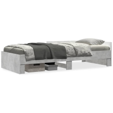 vidaXL betonszürke szerelt fa ágykeret 75 x 190 cm ágy és ágykellék