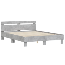 vidaXL betonszürke szerelt fa ágykeret fejtámlával 140x190 cm (3207437) ágy és ágykellék
