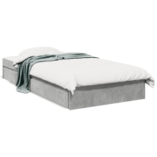 vidaXL betonszürke szerelt fa ágykeret fiókokkal 75 x 190 cm ágy és ágykellék