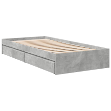 vidaXL betonszürke szerelt fa ágykeret fiókokkal 90 x 190 cm ágy és ágykellék