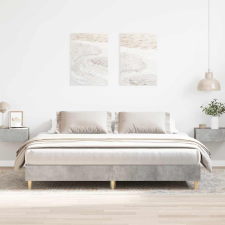 vidaXL betonszürke szerelt fa ágykeret matrac nélkül 200 x 200 cm (3328702) ágy és ágykellék