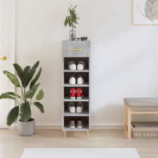 vidaXL betonszürke szerelt fa cipősszekrény 30 x 35 x 105 cm bútor
